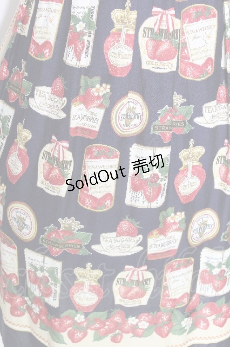 画像5: Jane Marple / Strawberry label scarfのタブリエドレス  ネイビー S-26-05-27-016-JM-OP-HR-ZS (5)