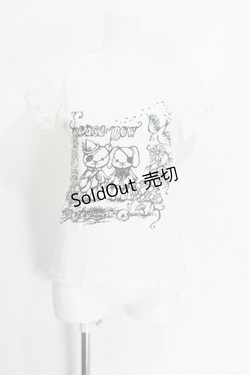 画像1: PEACE NOW / プリントパフ袖カットソー  オフ S-26-05-29-029-PU-TO-HR-ZS (1)