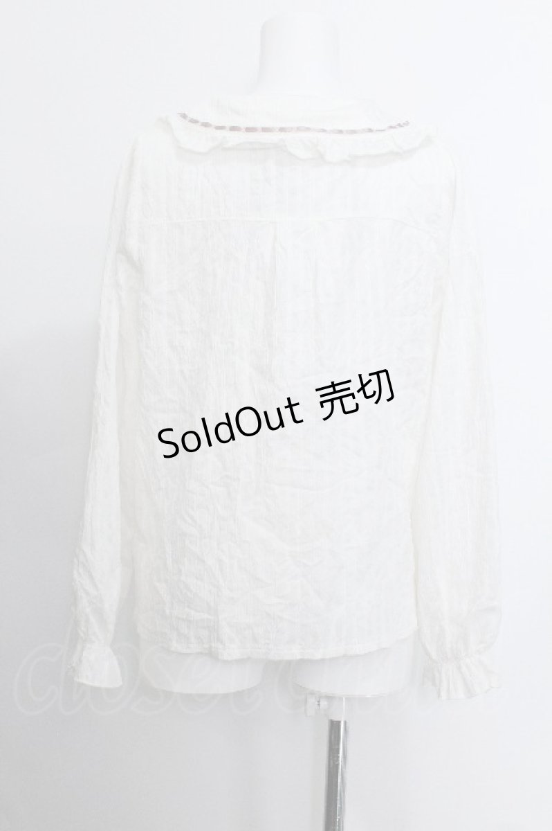 画像3: axes femme POETIQUE / ローズデザインフリルブラウス  オフ S-26-05-29-034-AX-BL-HR-ZS (3)