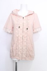 画像1: axes femme / レース配色半袖パーカー  ピンク S-26-05-29-036-AX-TO-HR-ZS (1)