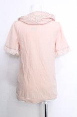 画像3: axes femme / レース配色半袖パーカー  ピンク S-26-05-29-036-AX-TO-HR-ZS (3)