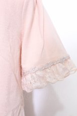 画像4: axes femme / レース配色半袖パーカー  ピンク S-26-05-29-036-AX-TO-HR-ZS (4)