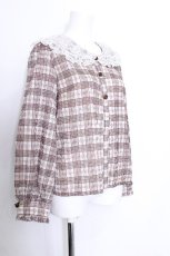 画像2: axes femme / レース襟ブラウス  ブラウン S-26-05-29-037-AX-BL-HR-ZS (2)