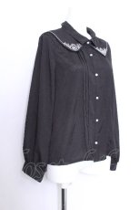 画像2: axes femme / レイヤードカラー刺繍ブラウス  黒 S-26-05-29-041-AX-BL-HR-ZS (2)