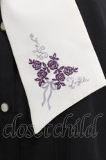 画像5: axes femme / バラブーケ刺繍リボンブラウス  黒 S-26-05-29-043-AX-BL-HR-ZS (5)