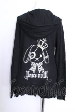画像4: PEACE NOW / うさぎ刺繍裾フリルパーカー  黒 S-26-05-29-044-PU-TO-HR-ZS (4)