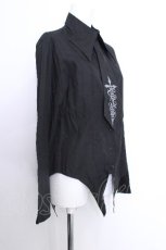 画像2: PEACE NOW / ネクタイ付ブラウス  黒 S-26-05-29-045-PU-BL-HR-ZS (2)