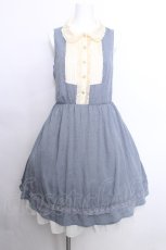 画像1: axes femme / 胸元切替ノースリーブワンピース M ブルーグレー S-26-05-29-051-AX-BL-HR-ZS (1)