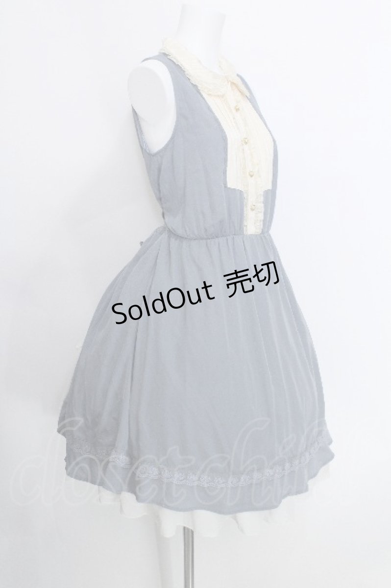 画像2: axes femme / 胸元切替ノースリーブワンピース M ブルーグレー S-26-05-29-051-AX-BL-HR-ZS (2)