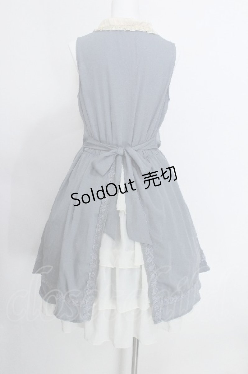 画像3: axes femme / 胸元切替ノースリーブワンピース M ブルーグレー S-26-05-29-051-AX-BL-HR-ZS (3)