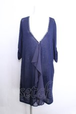 画像1: axes femme / バックレースロングカーディガン  紺 S-26-05-29-052-AX-TO-HR-ZS (1)