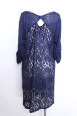 画像2: axes femme / バックレースロングカーディガン  紺 S-26-05-29-052-AX-TO-HR-ZS (2)