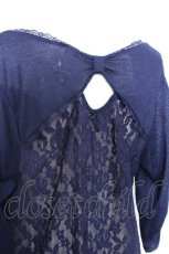 画像3: axes femme / バックレースロングカーディガン  紺 S-26-05-29-052-AX-TO-HR-ZS (3)