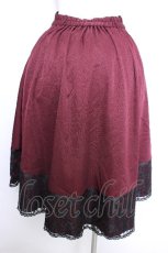 画像4: axes femme / 薔薇刺繍バイカラースカート  ワイン S-26-05-29-065-AX-SK-HR-ZS (4)