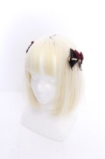 画像1: Amavel / 陰陽雀士のダブルリボンクリップ  黒ｘワイン S-26-05-29-015-CA-AC-HR-ZS (1)