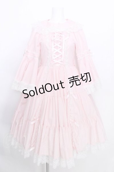 metamorphose / 無地ラッセルレースつき姫袖ワンピース 1 ピンク S-26