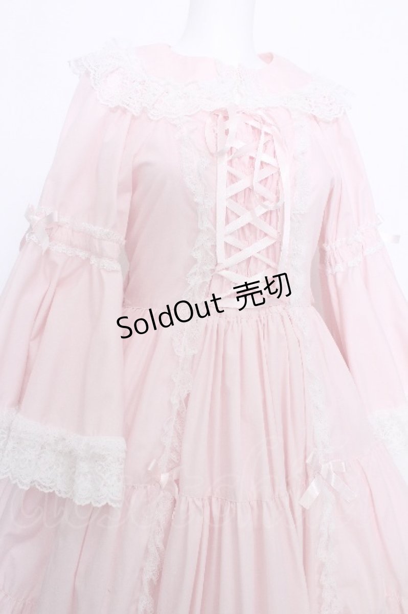 画像3: metamorphose / 無地ラッセルレースつき姫袖ワンピース 1 ピンク S-26-05-30-031-ME-OP-HR-ZS (3)