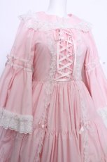 画像3: metamorphose / 無地ラッセルレースつき姫袖ワンピース 1 ピンク S-26-05-30-031-ME-OP-HR-ZS (3)