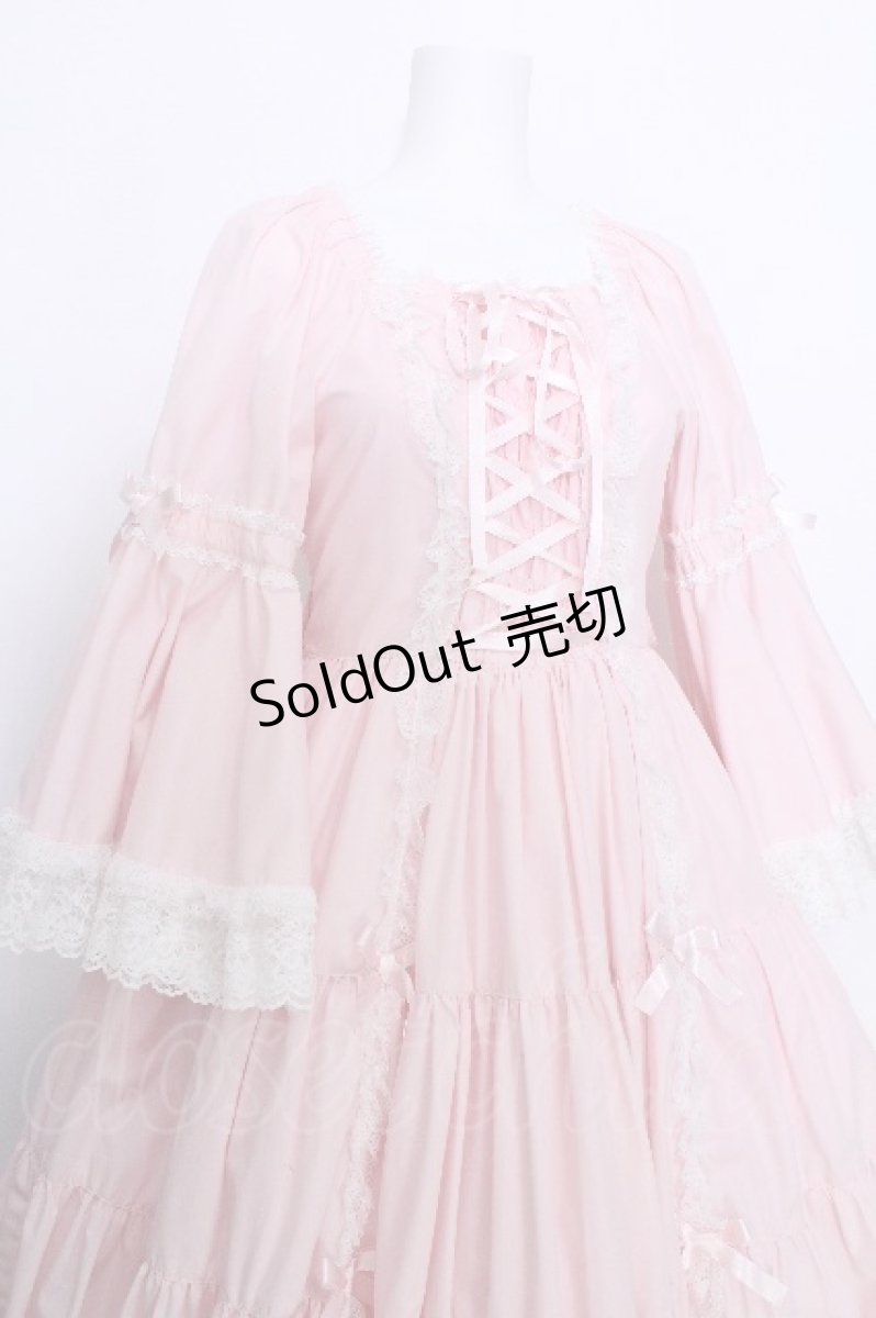 画像4: metamorphose / 無地ラッセルレースつき姫袖ワンピース 1 ピンク S-26-05-30-031-ME-OP-HR-ZS (4)