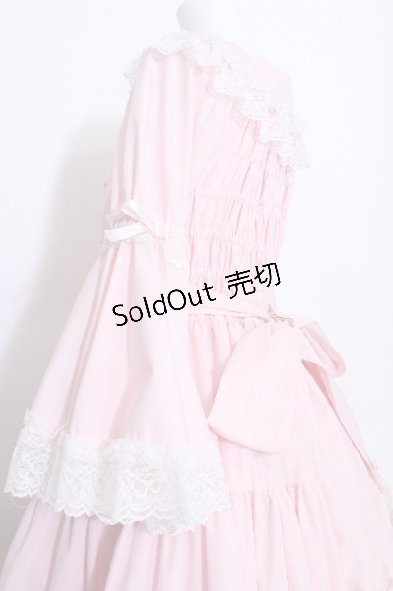 画像6: metamorphose / 無地ラッセルレースつき姫袖ワンピース 1 ピンク S-26-05-30-031-ME-OP-HR-ZS (6)