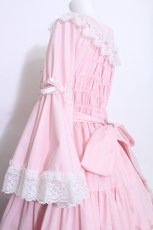 画像6: metamorphose / 無地ラッセルレースつき姫袖ワンピース 1 ピンク S-26-05-30-031-ME-OP-HR-ZS (6)