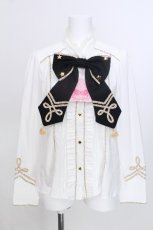 画像1: Angelic Pretty / CIRCUS Ribbonブラウス  白ｘ黒 S-26-05-30-004-AP-BL-AS-ZS (1)