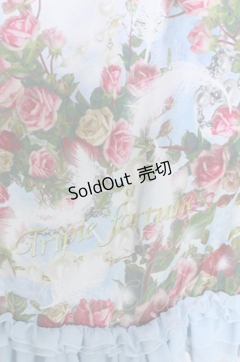 画像2: Triple fortune / 天空薔薇スカート  サックス S-26-05-30-043-EL-SK-HR-ZS (2)