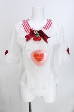 画像1: BABY,THE STARS SHINE BRIGHT / ゆらゆらいちごのHappy Berry Presentギンガムブラウス  赤ｘ白 S-26-05-30-002-BA-BL-HR-ZS (1)