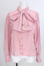 画像1: axes femme kawaii / スプーン持ちのクマさんブラウス M ピンク S-26-05-30-014-AX-BL-SZ-ZS (1)