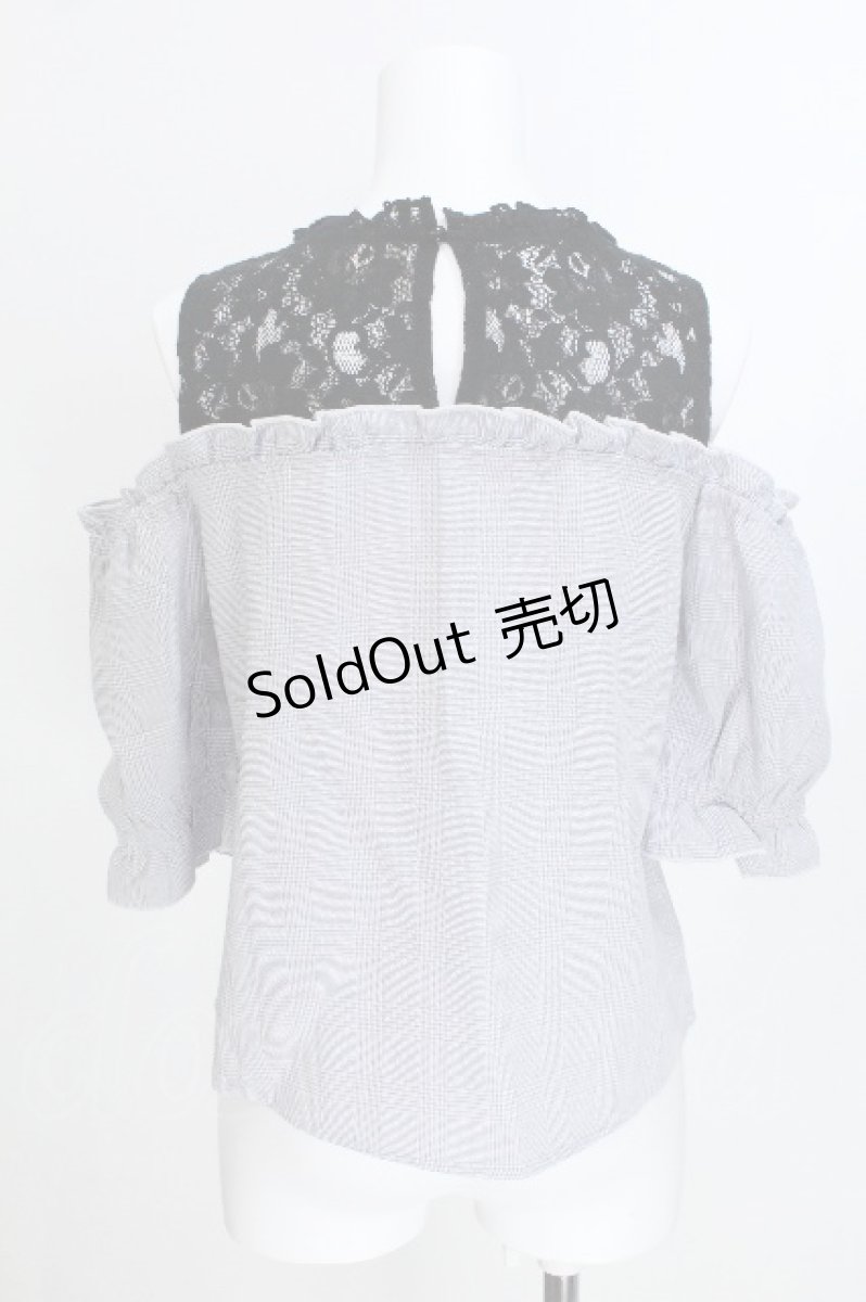 画像2: LOLITA / 肩あきチェックトップス  サックスｘ黒 S-26-05-30-018-LO-TO-HR-ZS (2)