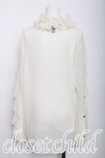 画像1: Ozz oneste / バラ刺繍シフォンフリルブラウス  オフ S-26-06-01-005-OO-BL-HR-ZS (1)