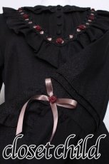 画像4: axes femme / ローズ×リボン姫袖ワンピース  黒 S-26-06-01-036-AX-OP-HR-ZS (4)