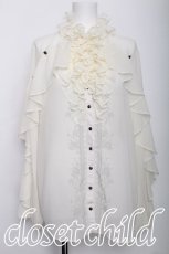画像2: Ozz oneste / バラ刺繍シフォンフリルブラウス  オフ S-26-06-01-005-OO-BL-HR-ZS (2)