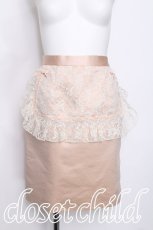 画像1: Rose Marie seoir / レースエプロン風サテンスカート  ピンク S-26-06-01-041-LO-SK-HR-ZS (1)
