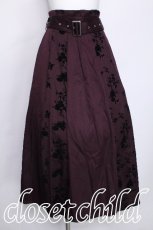 画像1: axes femme / フラワーフロッキー切替スカート  ワイン S-26-06-01-047-AX-SK-HR-ZS (1)