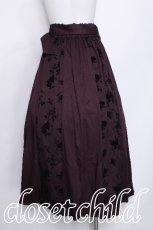 画像2: axes femme / フラワーフロッキー切替スカート  ワイン S-26-06-01-047-AX-SK-HR-ZS (2)
