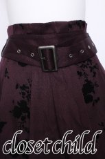画像3: axes femme / フラワーフロッキー切替スカート  ワイン S-26-06-01-047-AX-SK-HR-ZS (3)
