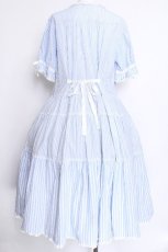画像2: PINK HOUSE / ストライプティアードワンピース F サックス S-26-06-01-1029-LO-OP-SZ-ZS (2)