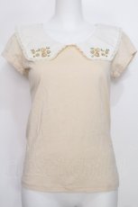 画像1: Fi.n.t / 襟バラ刺繍カットソー  アイボリー S-26-06-01-1007-CA-TO-HR-ZS (1)