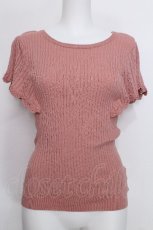 画像1: F&A / 透かし編みラッフルノースリーブニットプルオーバー  ピンク S-26-06-01-1010-CA-TO-HR-ZS (1)
