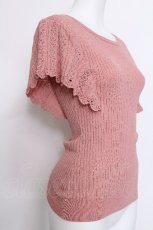 画像3: F&A / 透かし編みラッフルノースリーブニットプルオーバー  ピンク S-26-06-01-1010-CA-TO-HR-ZS (3)