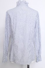 画像2: Jane Marple / フリルカラーストライプブラウス  サックス S-26-06-01-1011-JM-BL-AS-ZS (2)