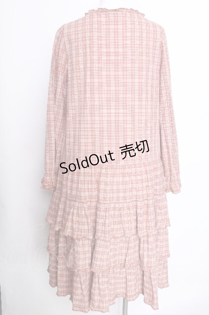 画像2: PINK HOUSE / いちご編みぐるみ段々チェックワンピース  ピンク S-26-06-01-1024-LO-OP-AS-ZS (2)