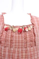画像3: PINK HOUSE / いちご編みぐるみ段々チェックワンピース  ピンク S-26-06-01-1024-LO-OP-AS-ZS (3)