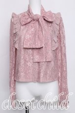 画像1: Princess Melody / 袖レースフリルリボンタイブラウス  ピンク S-26-06-01-008-LO-BL-HR-ZS (1)