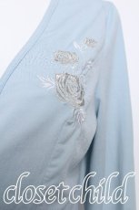 画像4: Ozz oneste / 薔薇刺繍カーディガン  サックス S-26-06-01-011-OO-BL-HR-ZS (4)