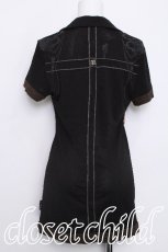 画像2: OZZ ANGELO / 刺繍入りシフォンカットソー  黒 S-26-06-01-014-OO-TO-HR-ZS (2)