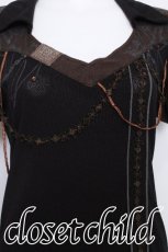 画像3: OZZ ANGELO / 刺繍入りシフォンカットソー  黒 S-26-06-01-014-OO-TO-HR-ZS (3)