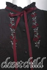 画像3: axes femme / 薔薇刺繍ハイネックブラウス  黒 S-26-06-01-020-AX-BL-HR-ZS (3)