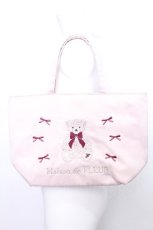 画像2: Maison de FLEUR / ベア刺繍トートバッグ F ピンク S-26-06-02-1048-LO-BG-SZ-ZS (2)